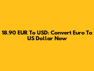 18.90 EUR To USD: Convert Euro To US Dollar Now