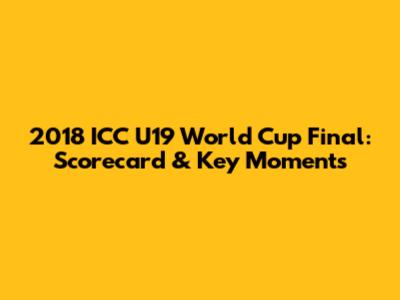 2018 ICC U19 World Cup Final: Scorecard & Key Moments