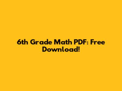 6th Grade Math PDF: Free Download!