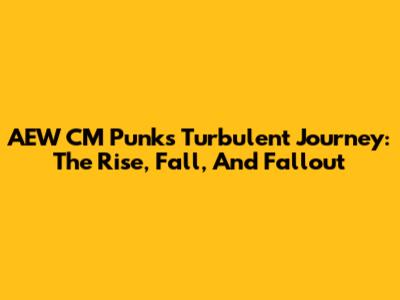 AEW CM Punk's Turbulent Journey: The Rise, Fall, And Fallout