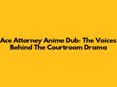 Ace Attorney Anime Dub: The Voices Behind The Courtroom Drama
