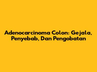 Adenocarcinoma Colon: Gejala, Penyebab, Dan Pengobatan