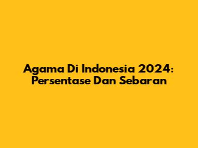 Agama Di Indonesia 2024: Persentase Dan Sebaran