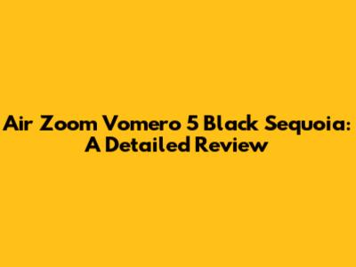 Air Zoom Vomero 5 Black Sequoia: A Detailed Review