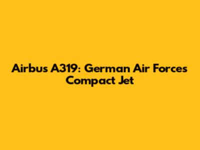 Airbus A319: German Air Force's Compact Jet