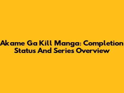 Akame Ga Kill Manga: Completion Status And Series Overview