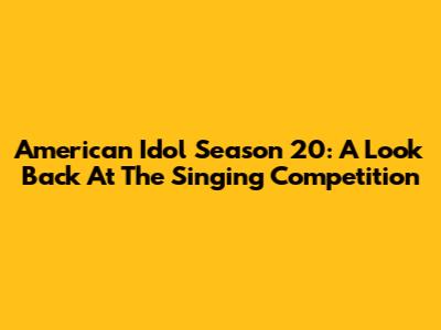 American Idol Season 20: A Look Back At The Singing Competition