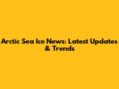 Arctic Sea Ice News: Latest Updates & Trends