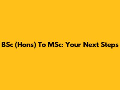 BSc (Hons) To MSc: Your Next Steps