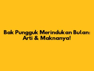 Bak Pungguk Merindukan Bulan: Arti & Maknanya!