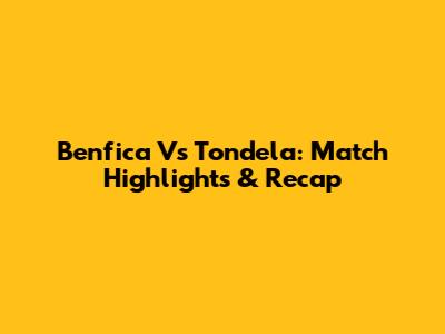 Benfica Vs Tondela: Match Highlights & Recap