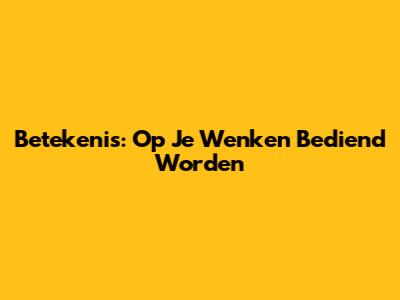 Betekenis: "Op Je Wenken Bediend Worden"