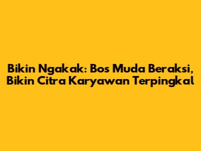 Bikin Ngakak: Bos Muda Beraksi, Bikin Citra Karyawan Terpingkal