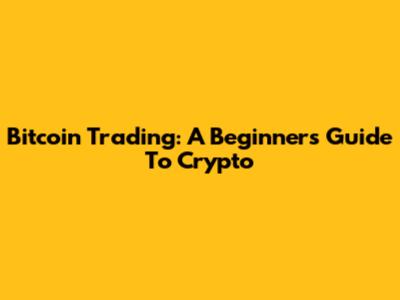 Bitcoin Trading: A Beginner's Guide To Crypto