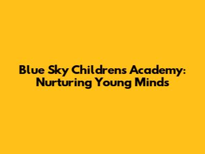 Blue Sky Children's Academy: Nurturing Young Minds