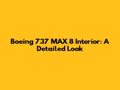 Boeing 737 MAX 8 Interior: A Detailed Look
