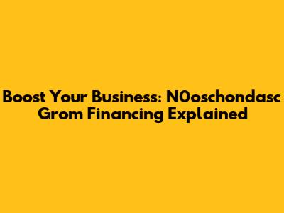 Boost Your Business: N0oschondasc Grom Financing Explained