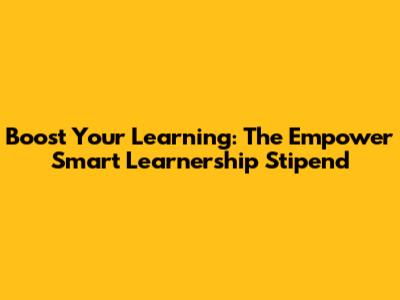 Boost Your Learning: The Empower Smart Learnership Stipend
