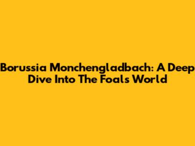 Borussia Monchengladbach: A Deep Dive Into The Foals' World