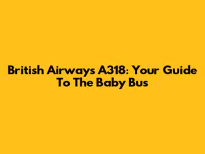 British Airways A318: Your Guide To The Baby Bus