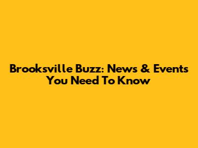 Brooksville Buzz: News & Events You Need To Know