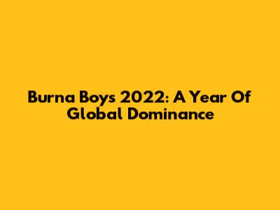 Burna Boy's 2022: A Year Of Global Dominance