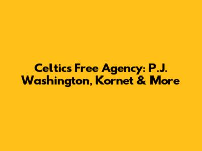 Celtics Free Agency: P.J. Washington, Kornet & More