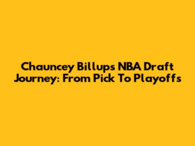 Chauncey Billups' NBA Draft Journey: From Pick To Playoffs