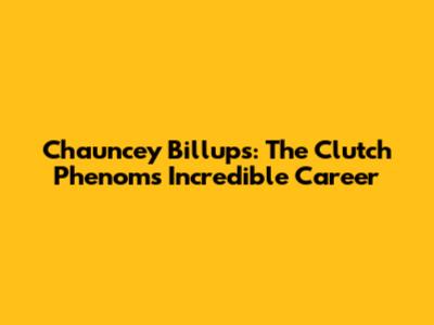 Chauncey Billups: The Clutch Phenom's Incredible Career