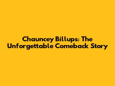 Chauncey Billups: The Unforgettable Comeback Story
