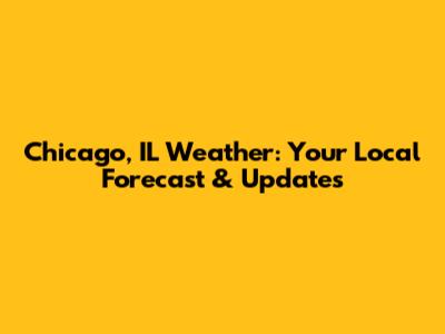 Chicago, IL Weather: Your Local Forecast & Updates