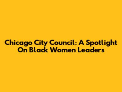Chicago City Council: A Spotlight On Black Women Leaders