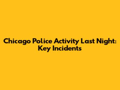 Chicago Police Activity Last Night: Key Incidents