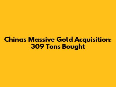China's Massive Gold Acquisition: 309 Tons Bought
