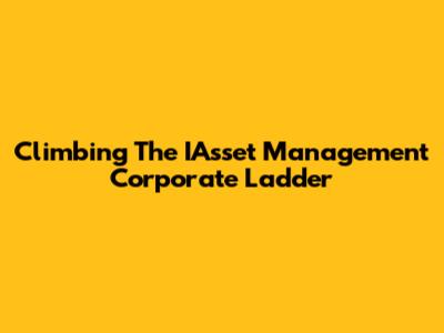 Climbing The IAsset Management Corporate Ladder
