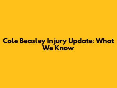 Cole Beasley Injury Update: What We Know