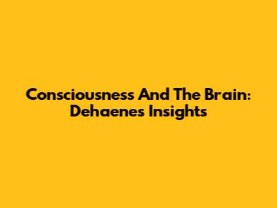 Consciousness And The Brain: Dehaene's Insights