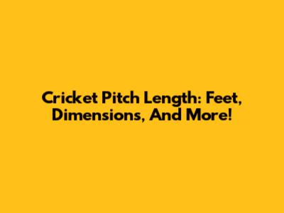 Cricket Pitch Length: Feet, Dimensions, And More!