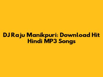 DJ Raju Manikpuri: Download Hit Hindi MP3 Songs