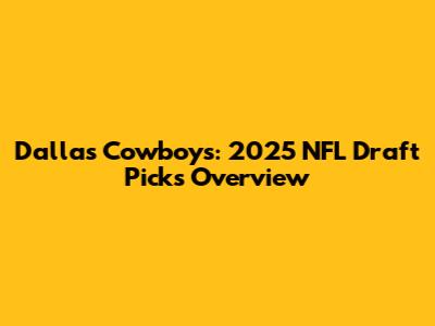 Dallas Cowboys: 2025 NFL Draft Picks Overview