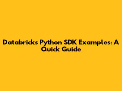 Databricks Python SDK Examples: A Quick Guide