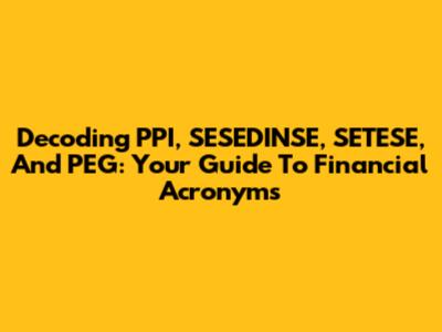 Decoding PPI, SESEDINSE, SETESE, And PEG: Your Guide To Financial Acronyms