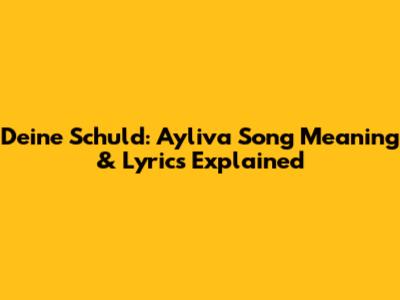 Deine Schuld: Ayliva Song Meaning & Lyrics Explained