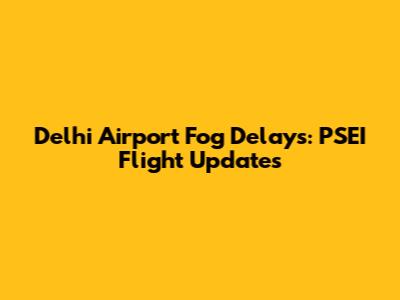 Delhi Airport Fog Delays: PSEI Flight Updates