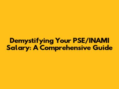 Demystifying Your PSE/INAMI Salary: A Comprehensive Guide