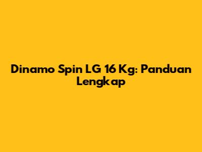 Dinamo Spin LG 16 Kg: Panduan Lengkap