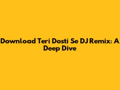 Download 'Teri Dosti Se' DJ Remix: A Deep Dive