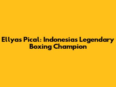 Ellyas Pical: Indonesia's Legendary Boxing Champion
