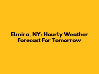 Elmira, NY: Hourly Weather Forecast For Tomorrow