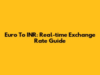 Euro To INR: Real-time Exchange Rate Guide